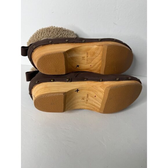 Penelope Chilvers Low Shearling Cuffed Clog Boots Leather Suede EU 36 US 6 - Picture 7 of 7